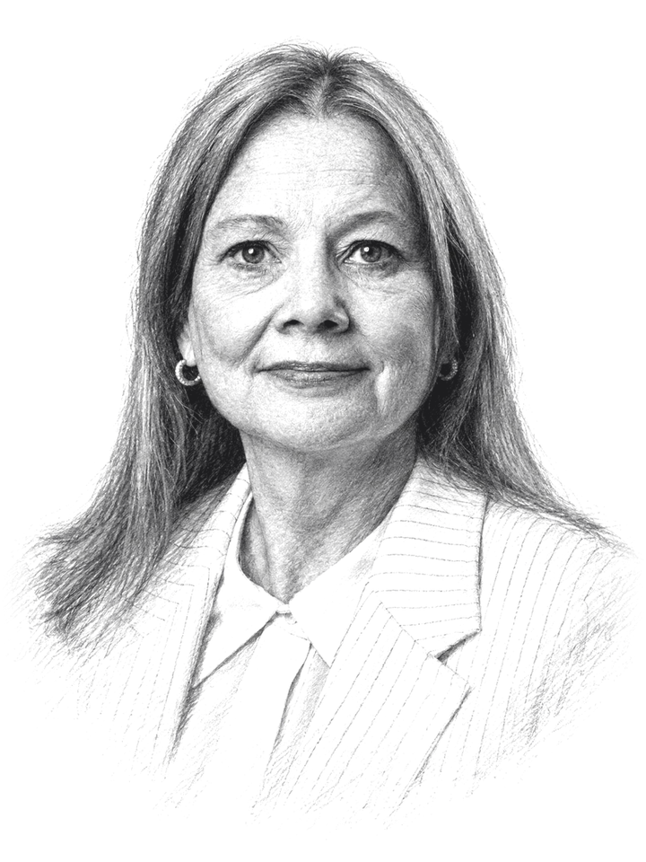 Pencil portrait of Mary Barra