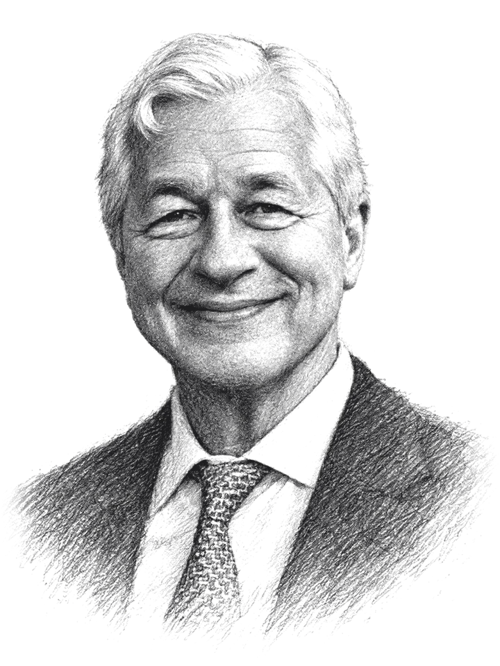Pencil portrait of Jamie Dimon
