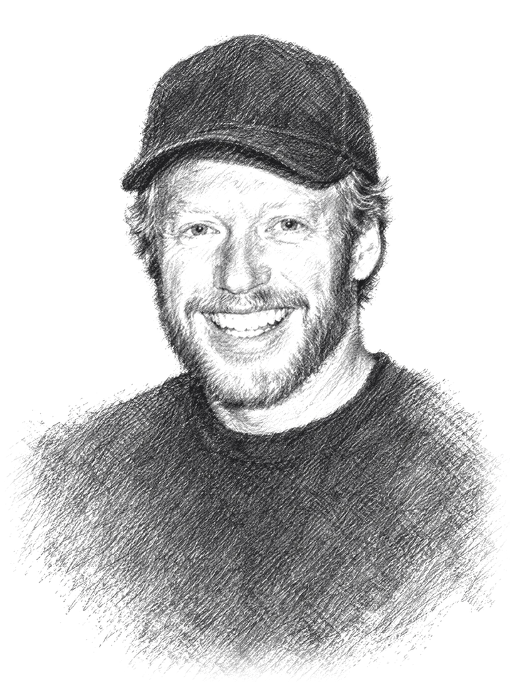 Pencil portrait of Phil Knight