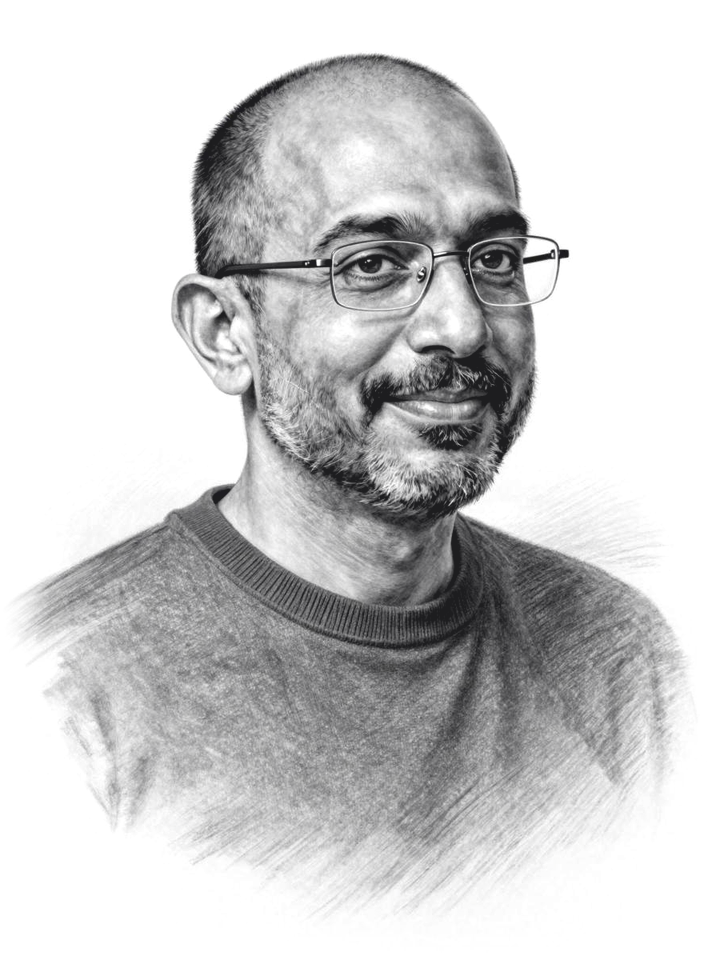 Pencil portrait of Satya Nadella