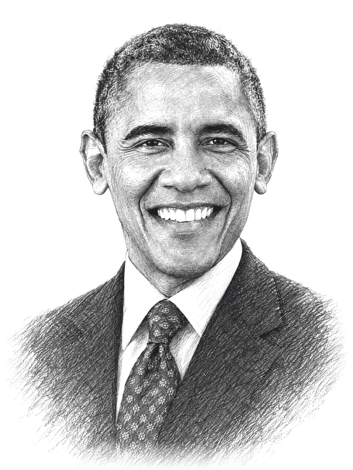 Pencil portrait of Barack Obama