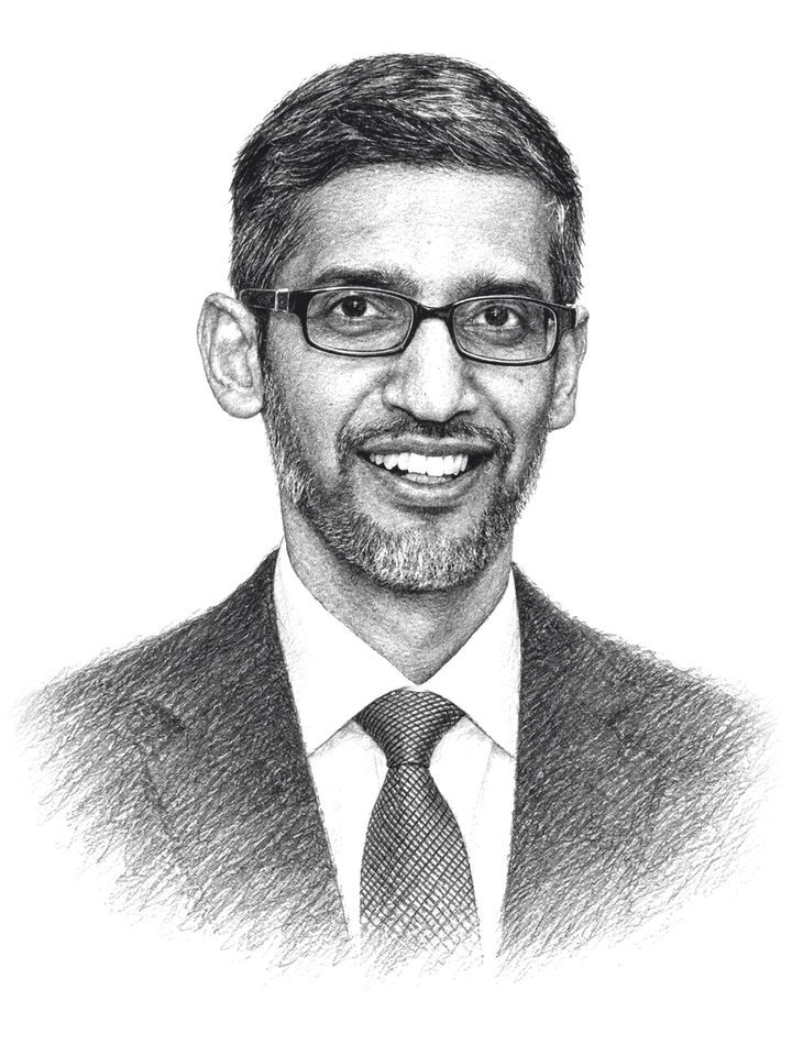 Pencil portrait of Sundar Pichai