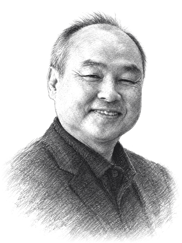 Pencil portrait of Masayoshi Son